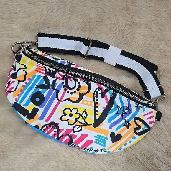 BRIGHTON GRAFFITI LOVE FLORAL CROSSBODY BELT BAG - NEW - Picture 3 of 10